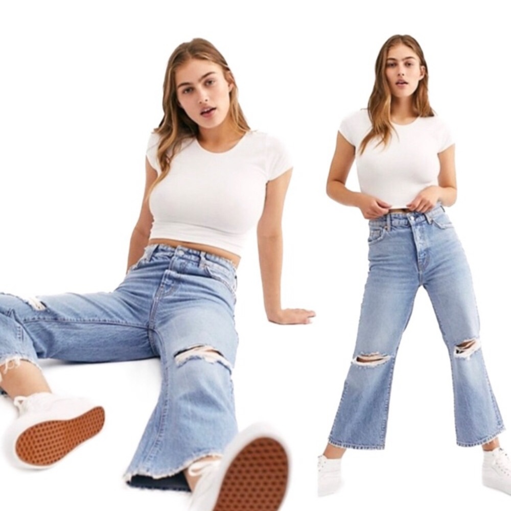 Free People Ranger Denim Wide-Leg Cropped Jean